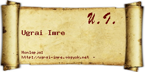 Ugrai Imre névjegykártya